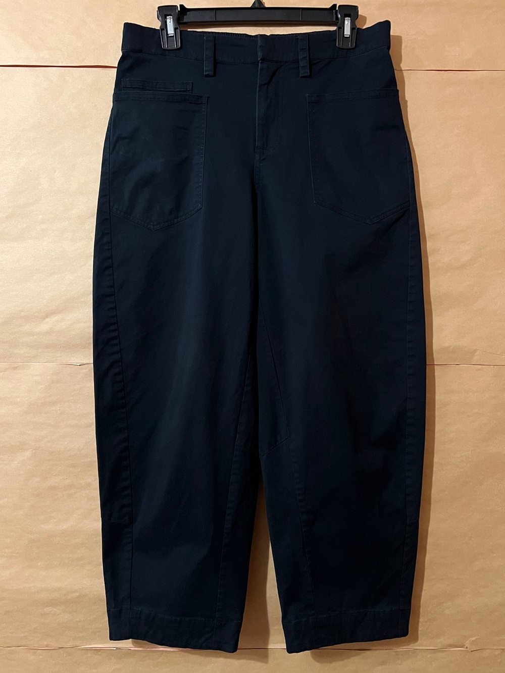 Ruti | The Slouchy Soft Twill Pants Barrel Leg Tapered Trouser Navy Size 2